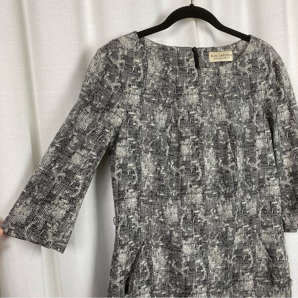 MM Lafleur Crackle Print Etsuko Sheath Dress Sz.12 - Picture 9 of 16